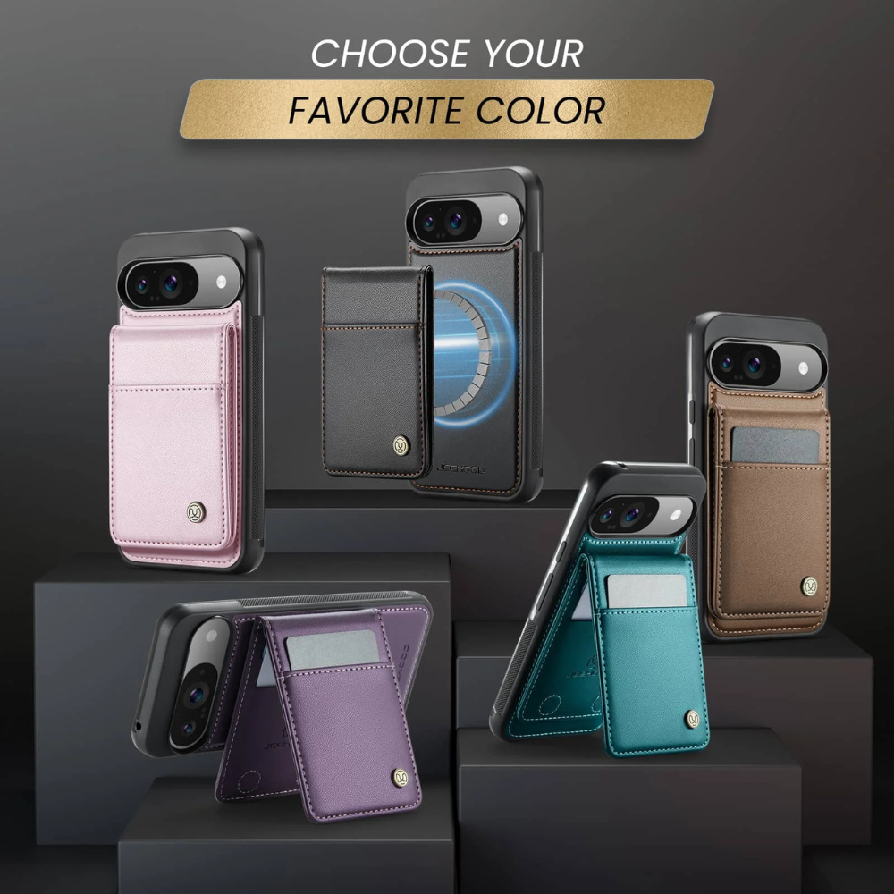 Fluo Magnetic Leather Wallet Case For Google Pixel