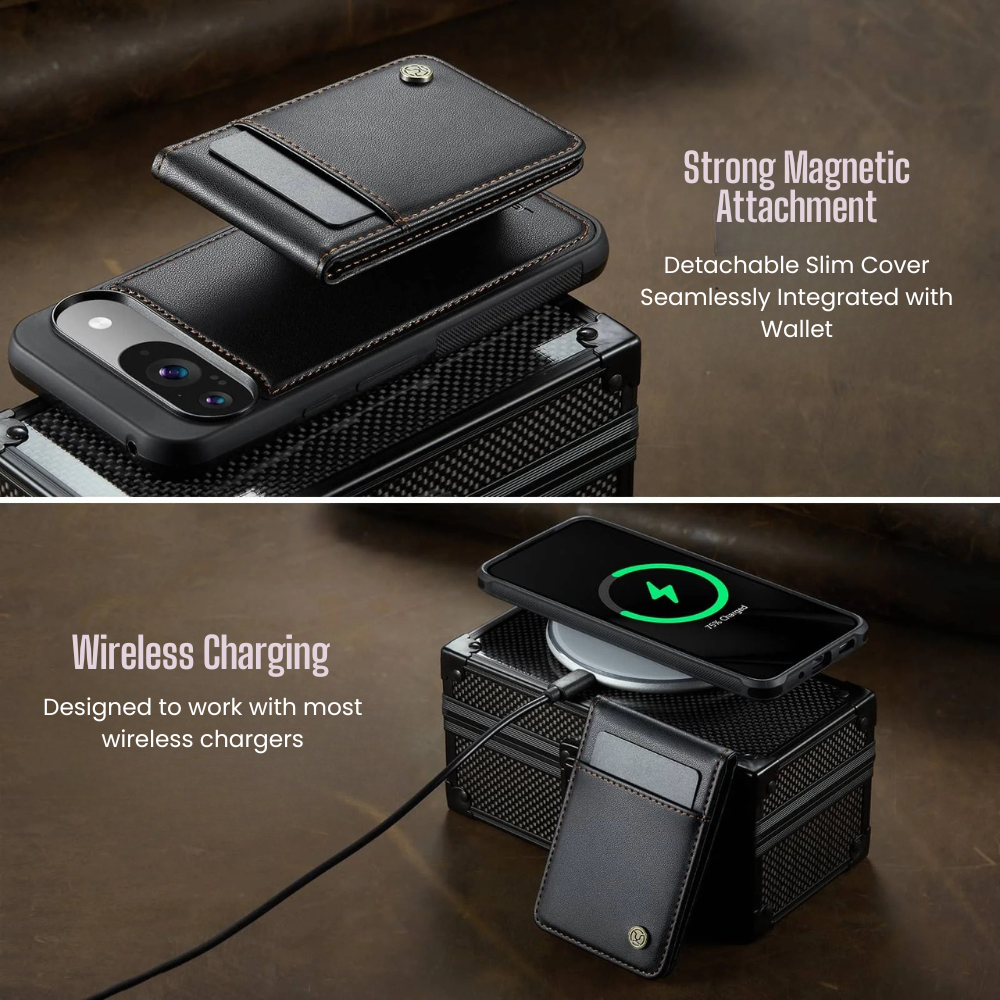 Fluo Magnetic Leather Wallet Case For Google Pixel