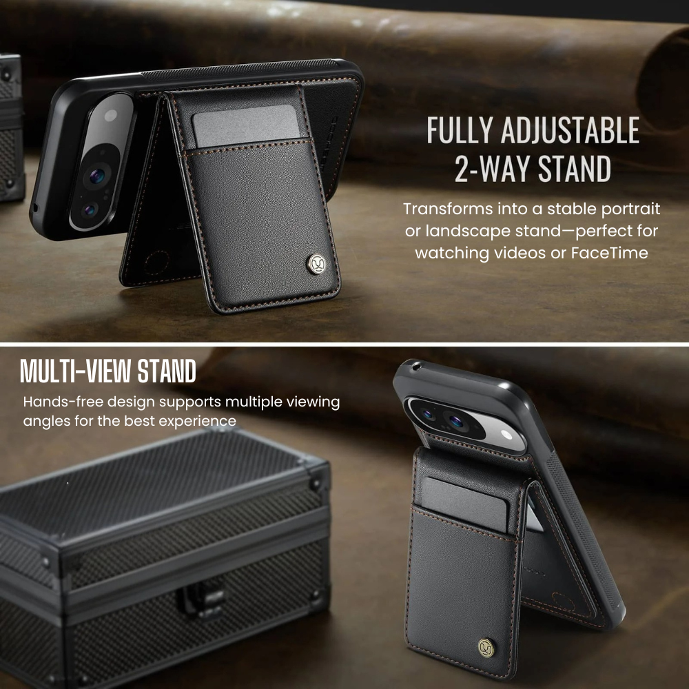 Fluo Magnetic Leather Wallet Case For Google Pixel