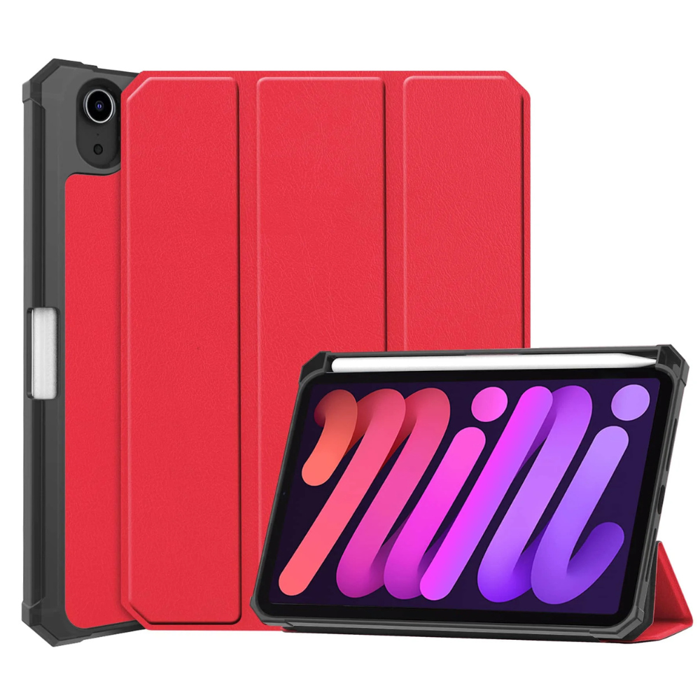 Instar Tri-Fold Shockproof Leather iPad Case With Pencil Holder