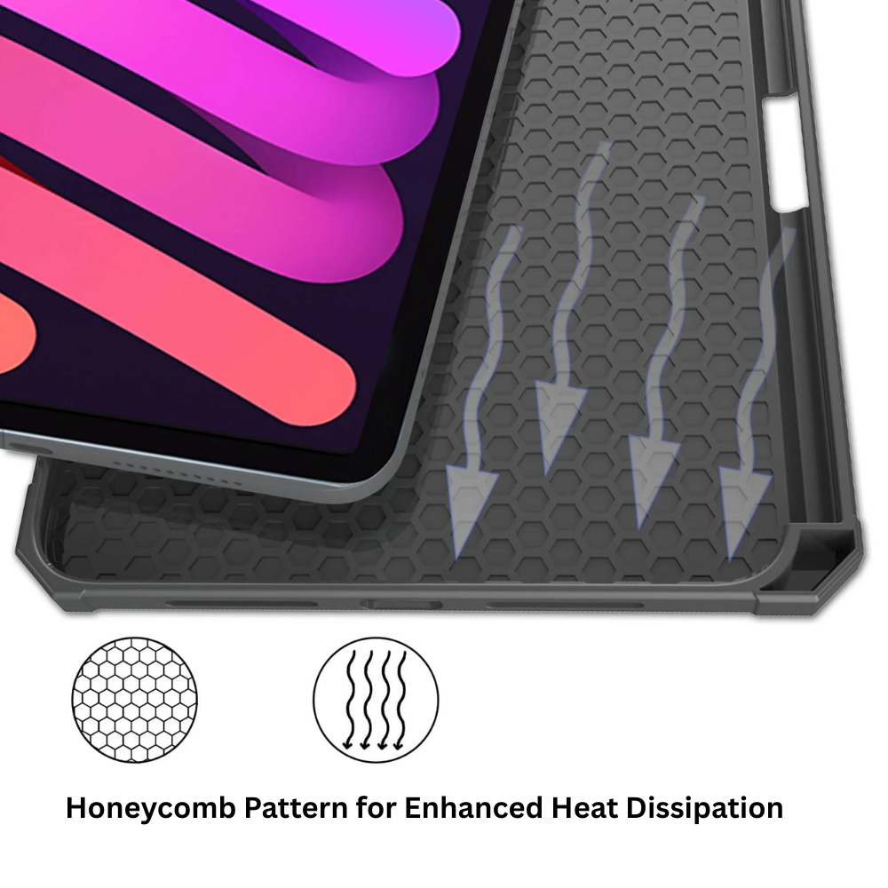 Instar Tri-Fold Shockproof Leather iPad Case With Pencil Holder