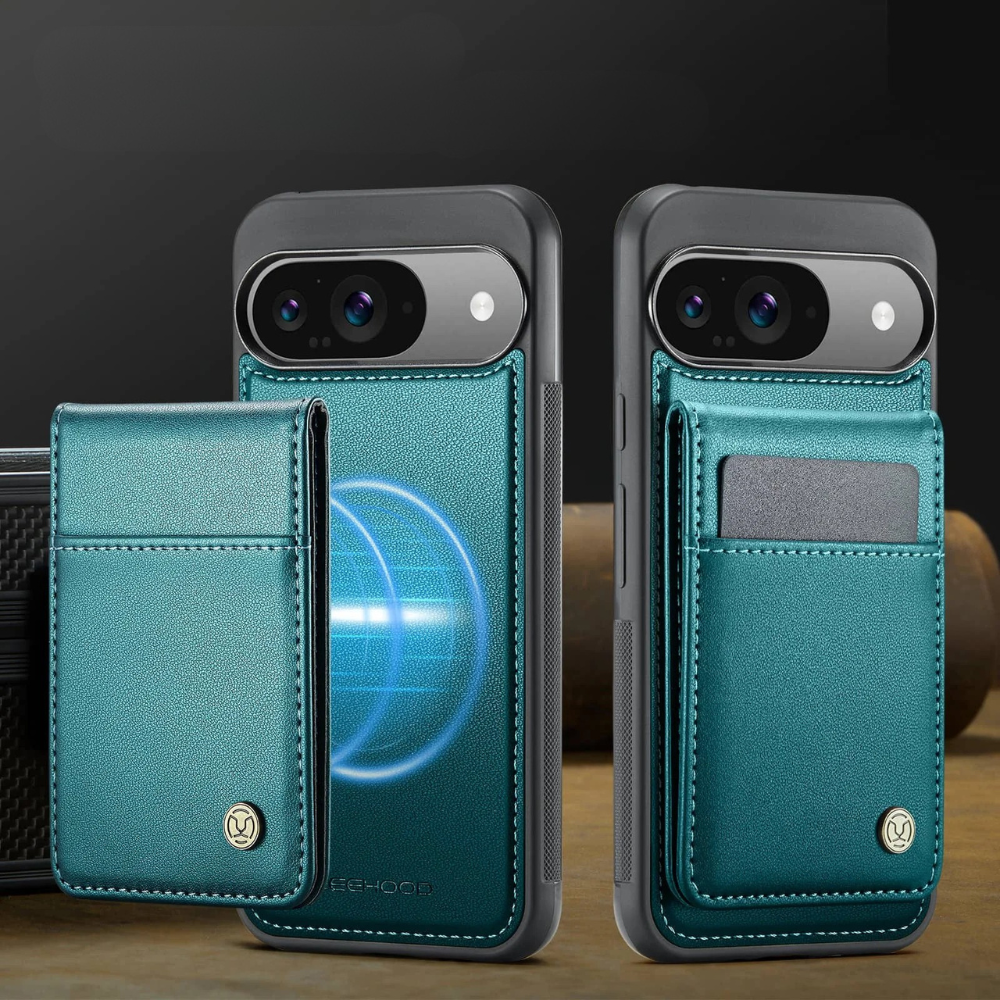 Fluo Magnetic Leather Wallet Case For Google Pixel
