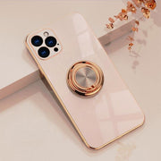 Aere Luxury Plated iPhone Case With Ring For Series 14 and 15