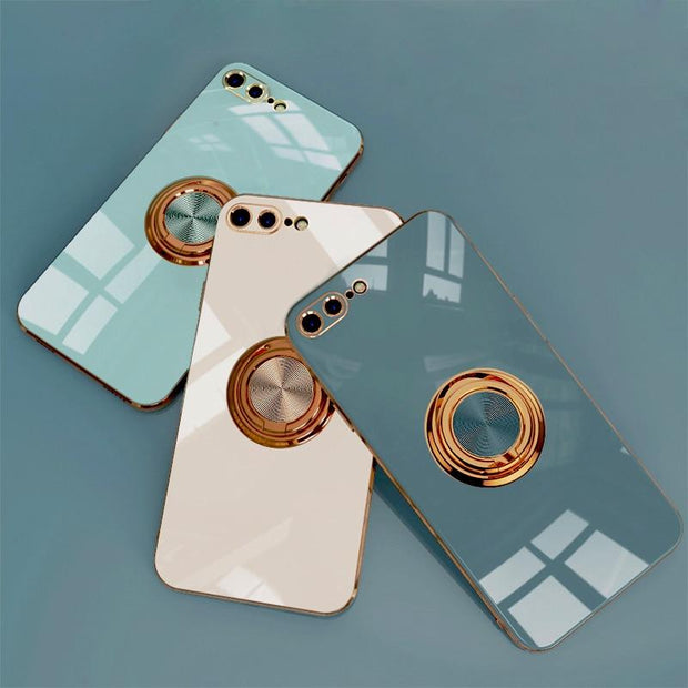 Aere Luxury Plated iPhone Case With Ring For Series 14 and 15