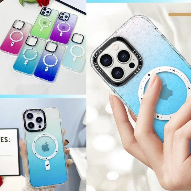 Bene Glittered Silicone MagSafe Case for iPhone Series 12-14
