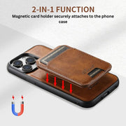 Foveo Premium Leather Case for iPhone 15 Series With Detachable Magnetic Card Stand