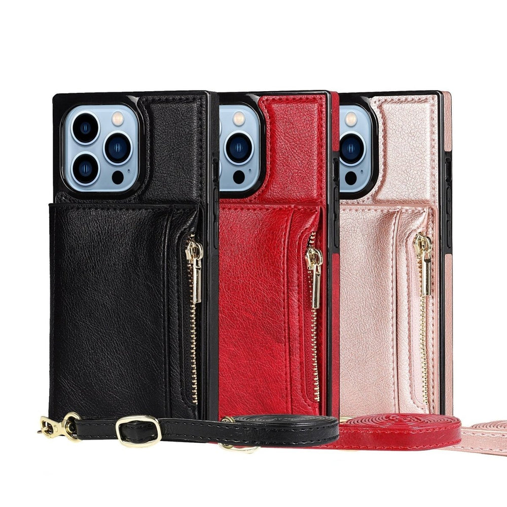Regno Leather Zipper Wallet iPhone Case with Card Holder - Astra Cases