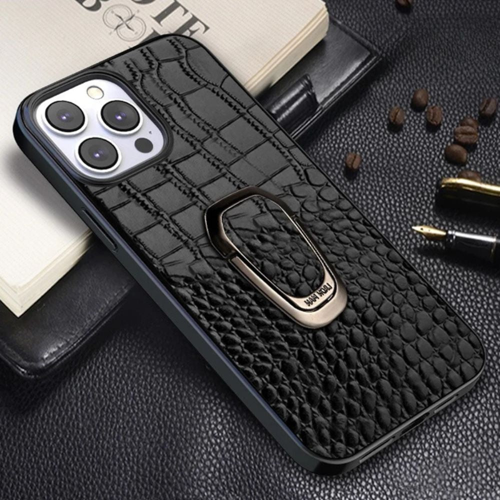 Adepto Leather iPhone Case With Ring - Astra Cases