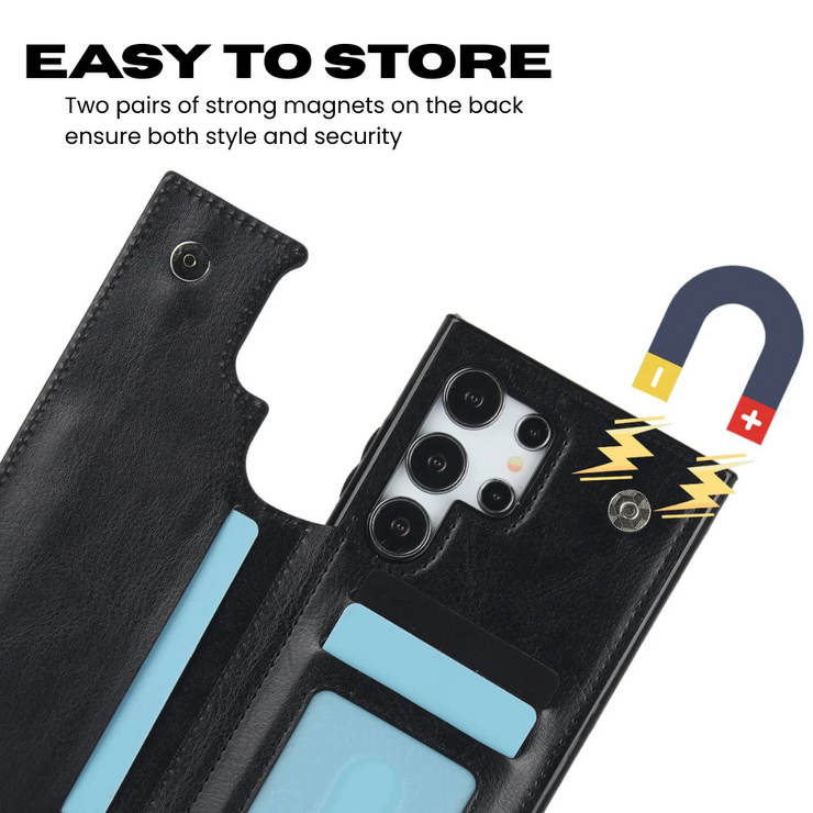 Cedo Leather Flip Wallet Galaxy Case