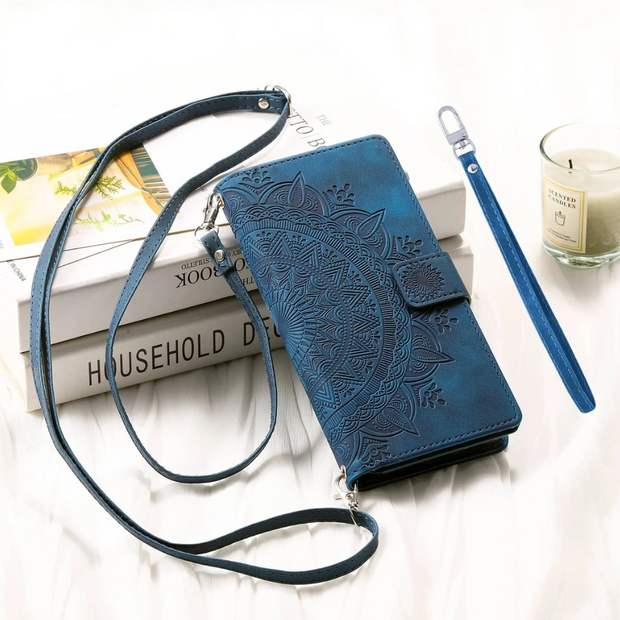 Denuo Magnetic Leather Wallet iPhone Case With Straps