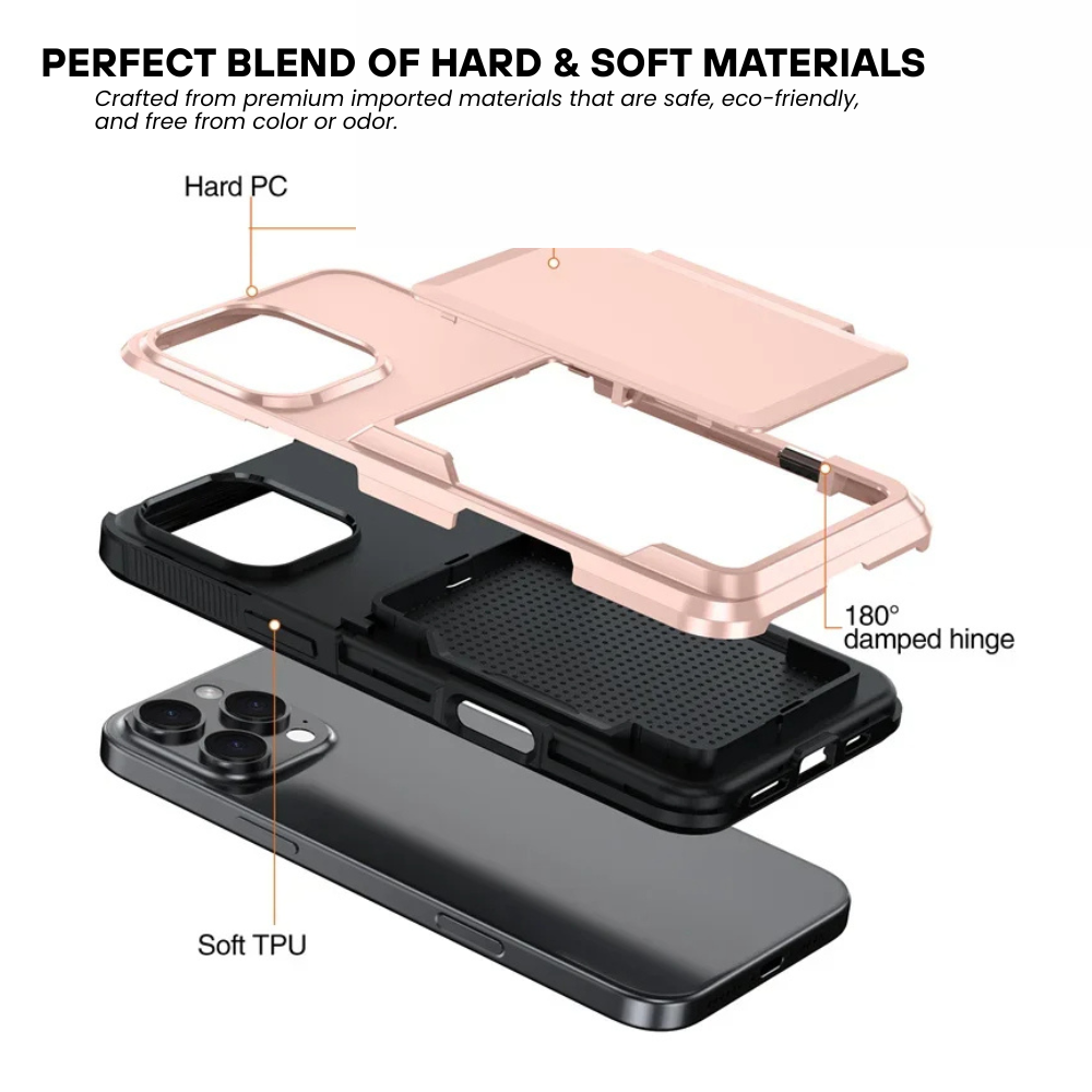 Nareus Shockproof iPhone Case With Card Holder- Astra Cases