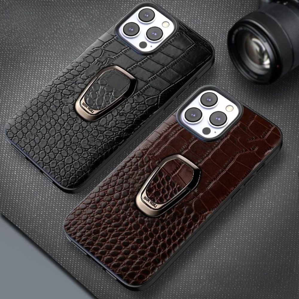 Adepto Leather iPhone Case With Ring - Astra Cases