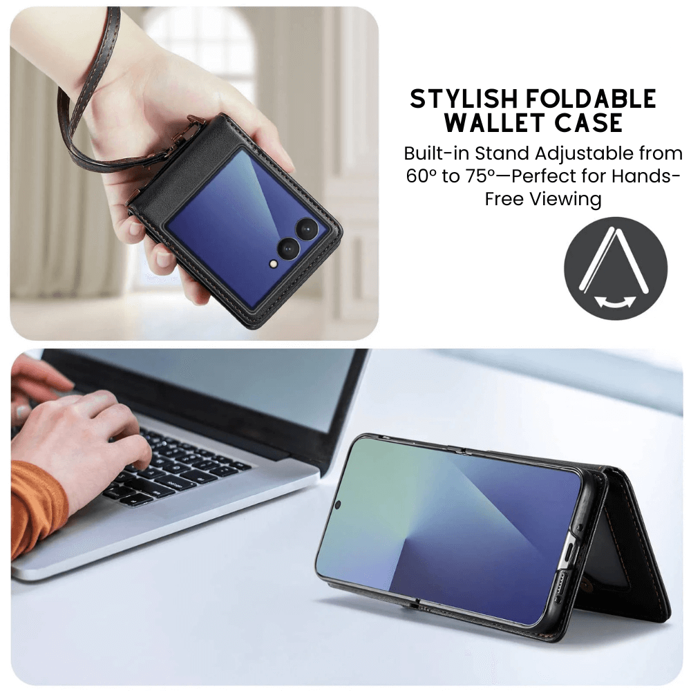 Pollen RFID Blocking Wallet Leather Case For Galaxy Z Flip 7 - Astra Cases