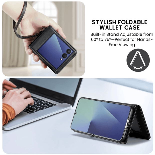 Pollen RFID Blocking Wallet Leather Case For Galaxy Z Flip 7 - Astra Cases
