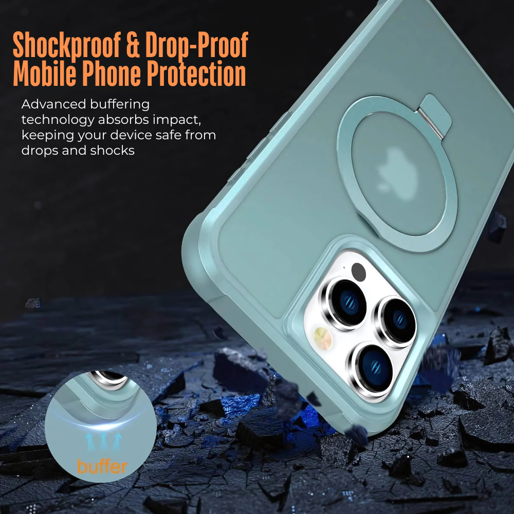 Eruo Shockproof MagSafe iPhone Case With Ring Holder