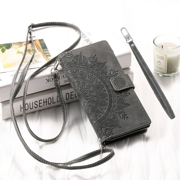 Denuo Magnetic Leather Wallet iPhone Case With Straps