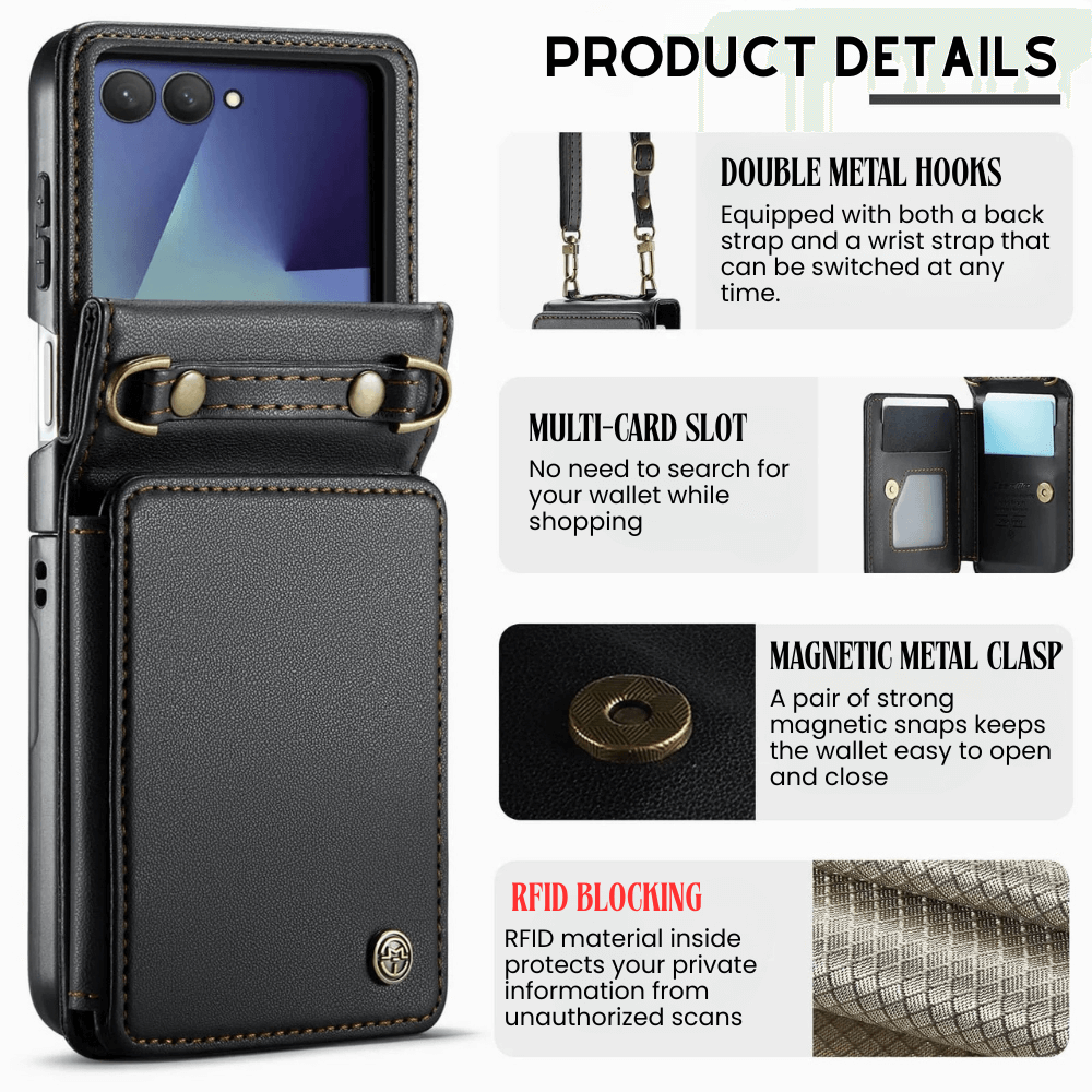 Pollen RFID Blocking Wallet Leather Case For Galaxy Z Flip 7 - Astra Cases