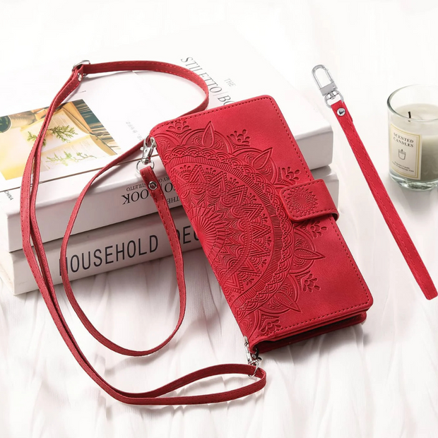 Denuo Magnetic Leather Wallet iPhone Case With Straps