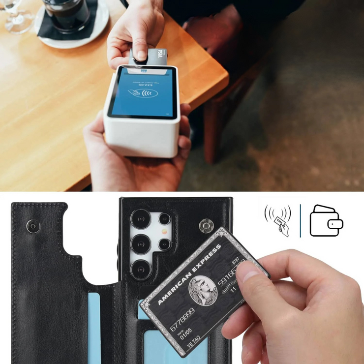 Cedo Leather Flip Wallet Galaxy Case