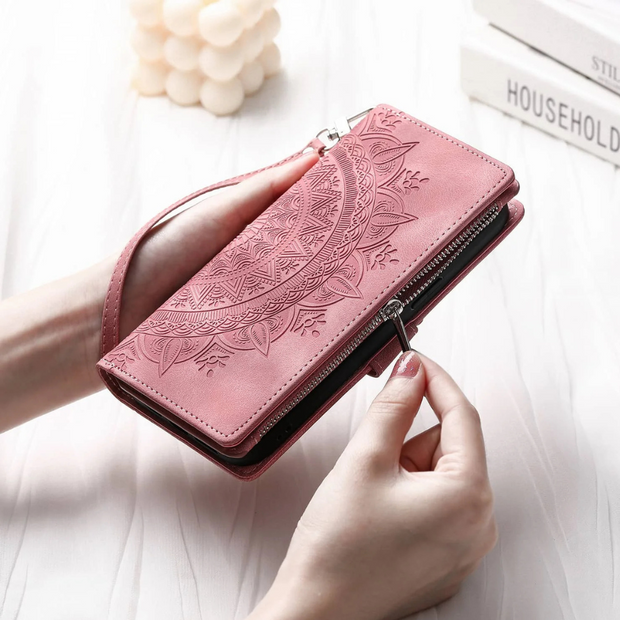 Denuo Magnetic Leather Wallet iPhone Case With Straps