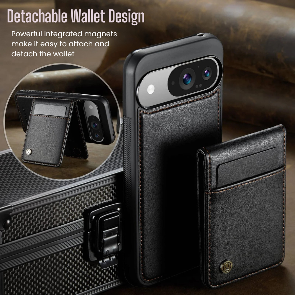 Fluo Magnetic Leather Wallet Case For Google Pixel