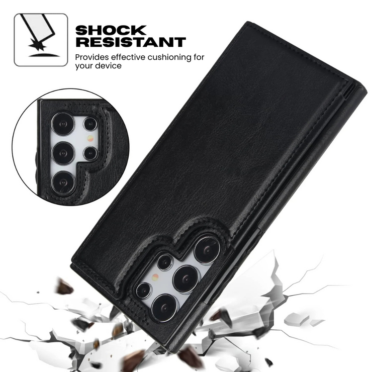 Cedo Leather Flip Wallet Galaxy Case