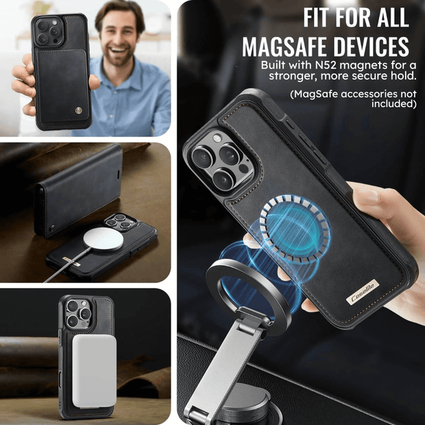 Quae Leather Flip MagSafe Wallet iPhone Case - Astra Cases