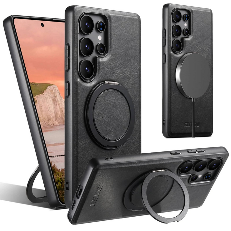 Caries Leather Galaxy Case With Built-in Kickstand
