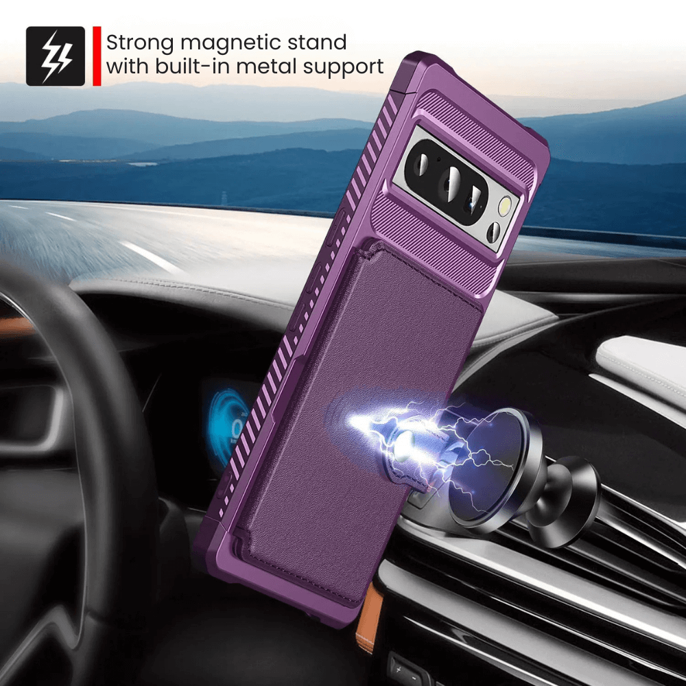 Abeo Shockproof Leather Wallet Case For Google Pixel - Astra Cases