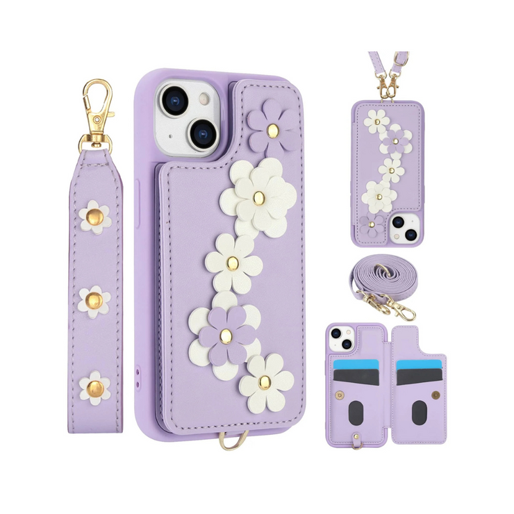 Venia Floral Design Detachable Wallet iPhone Case