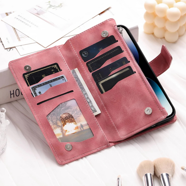 Denuo Magnetic Leather Wallet iPhone Case With Straps