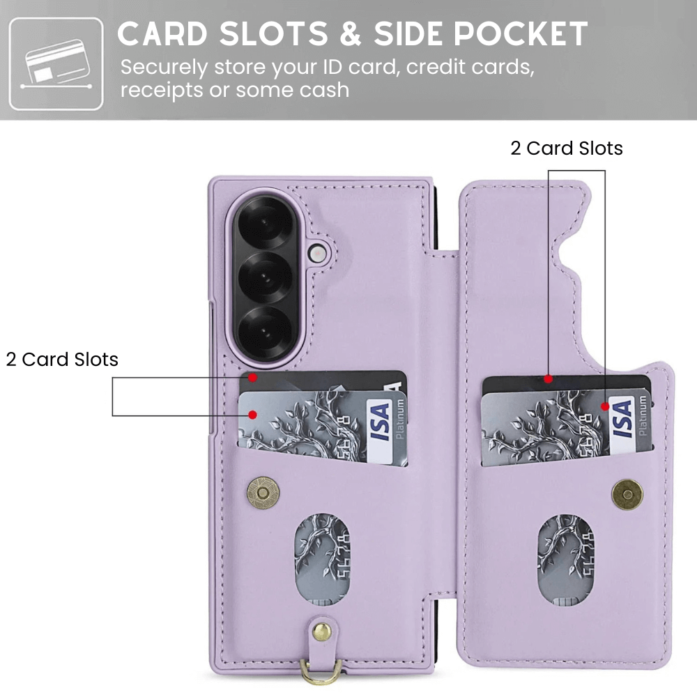 Privo Floral Design Detachable Wallet Case For Galaxy Z Fold - Astra Cases