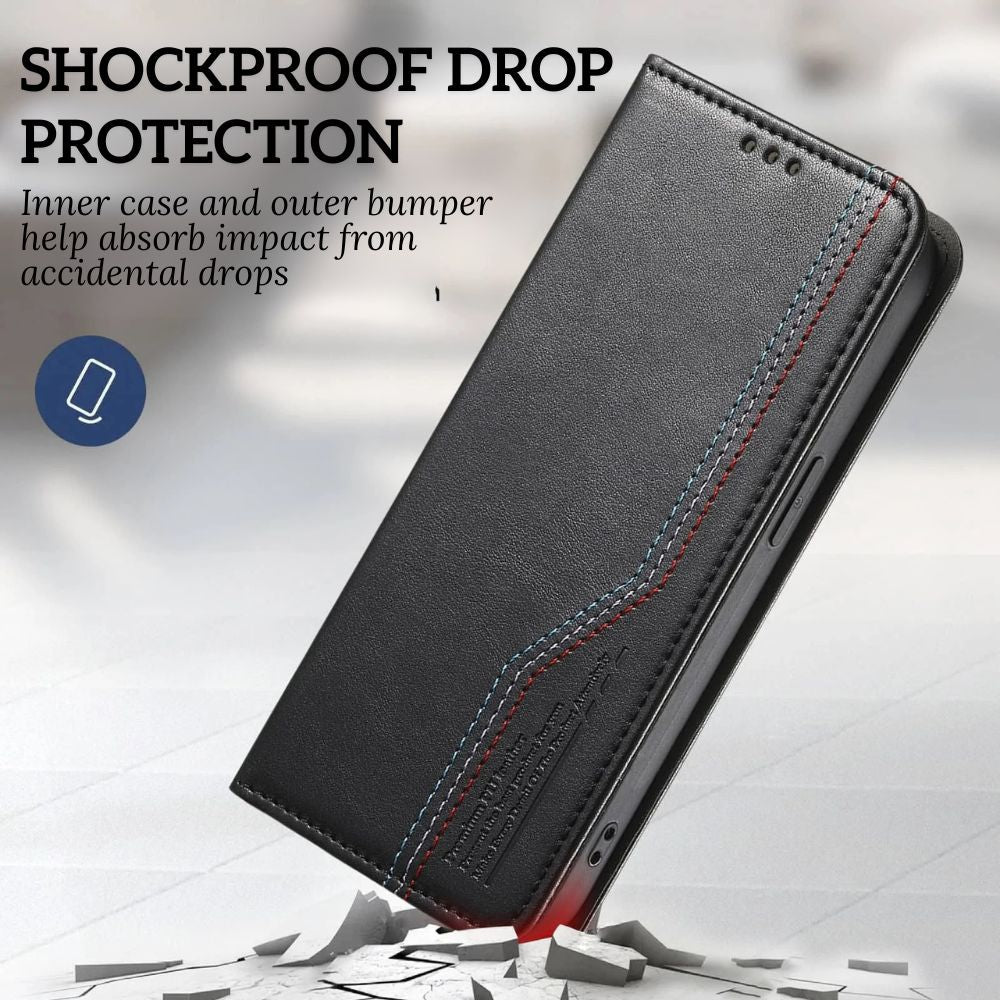 Civis Leather Wallet Flip iPhone Case - Astra Cases