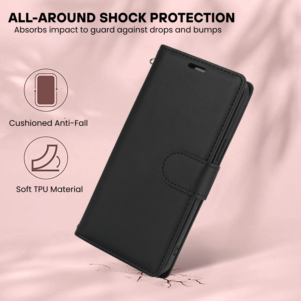 Saeta Shockproof Leather Flip Wallet iPhone Case - Astra Cases