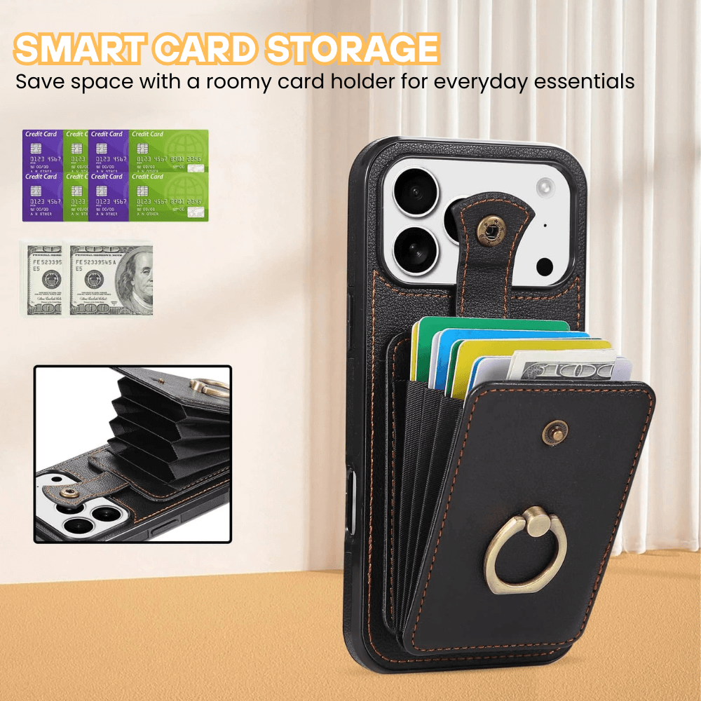 Sanus RFID Blocking Leather Wallet iPhone Case - Astra Cases