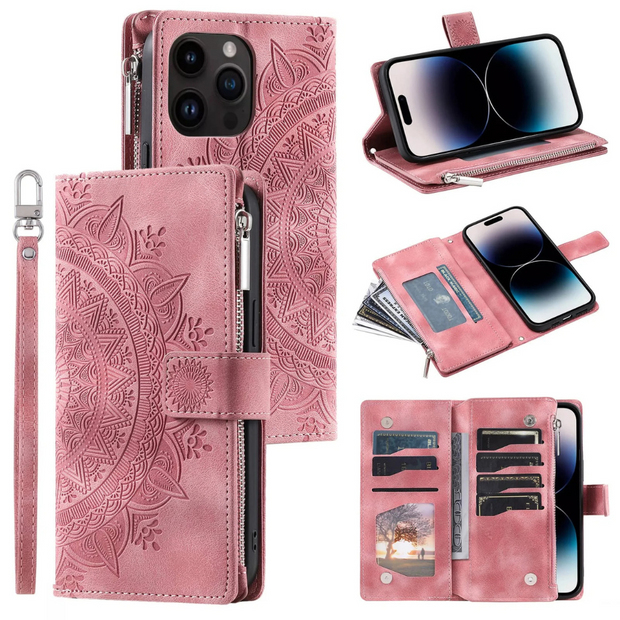 Denuo Magnetic Leather Wallet iPhone Case With Straps