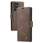 Dira Retro Leather Wallet Galaxy Case