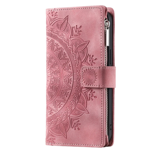 Caelina Magnetic Leather Wallet iPhone Case With Straps