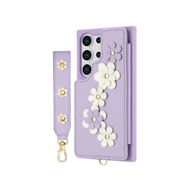 Verus Floral Design Detachable Wallet Galaxy Case