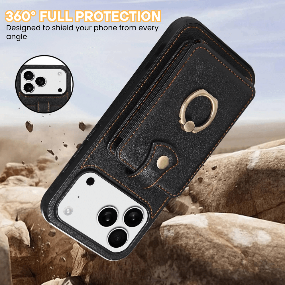 Sanus RFID Blocking Leather Wallet iPhone Case - Astra Cases