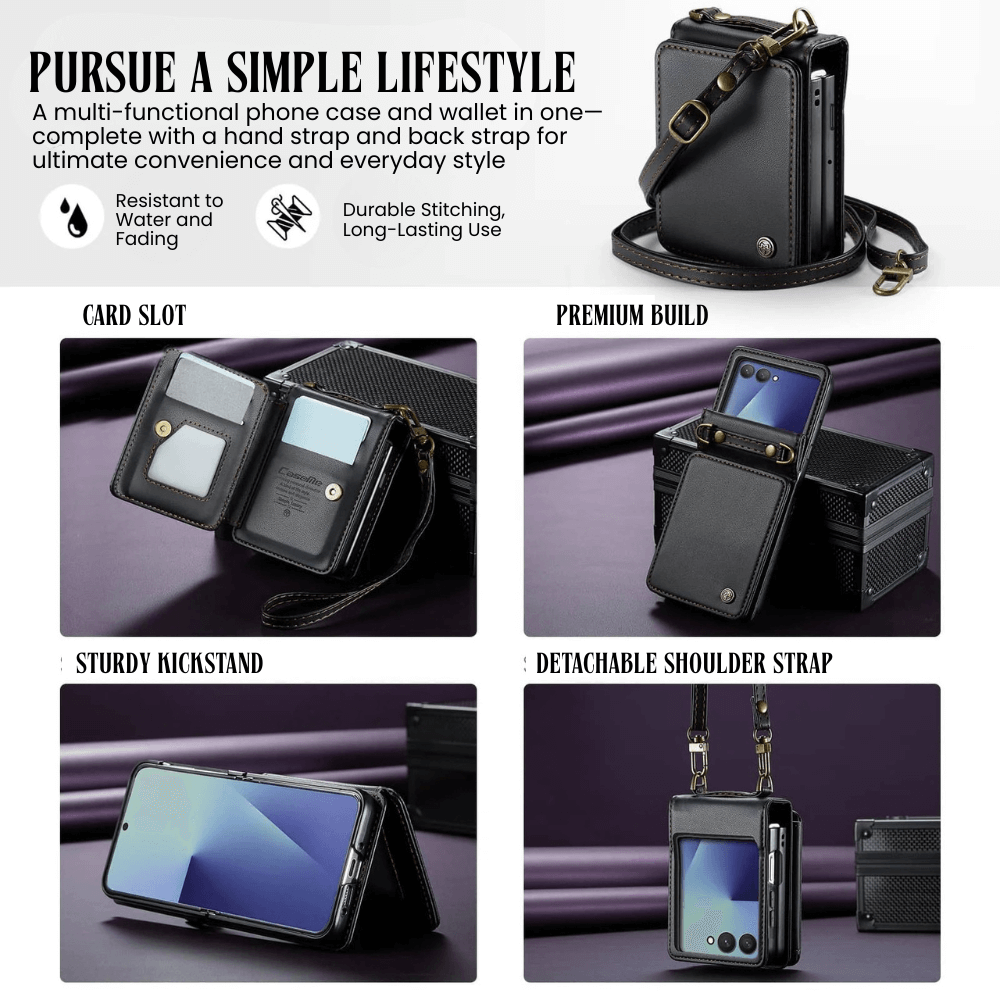 Pollen RFID Blocking Wallet Leather Case For Galaxy Z Flip 7 - Astra Cases