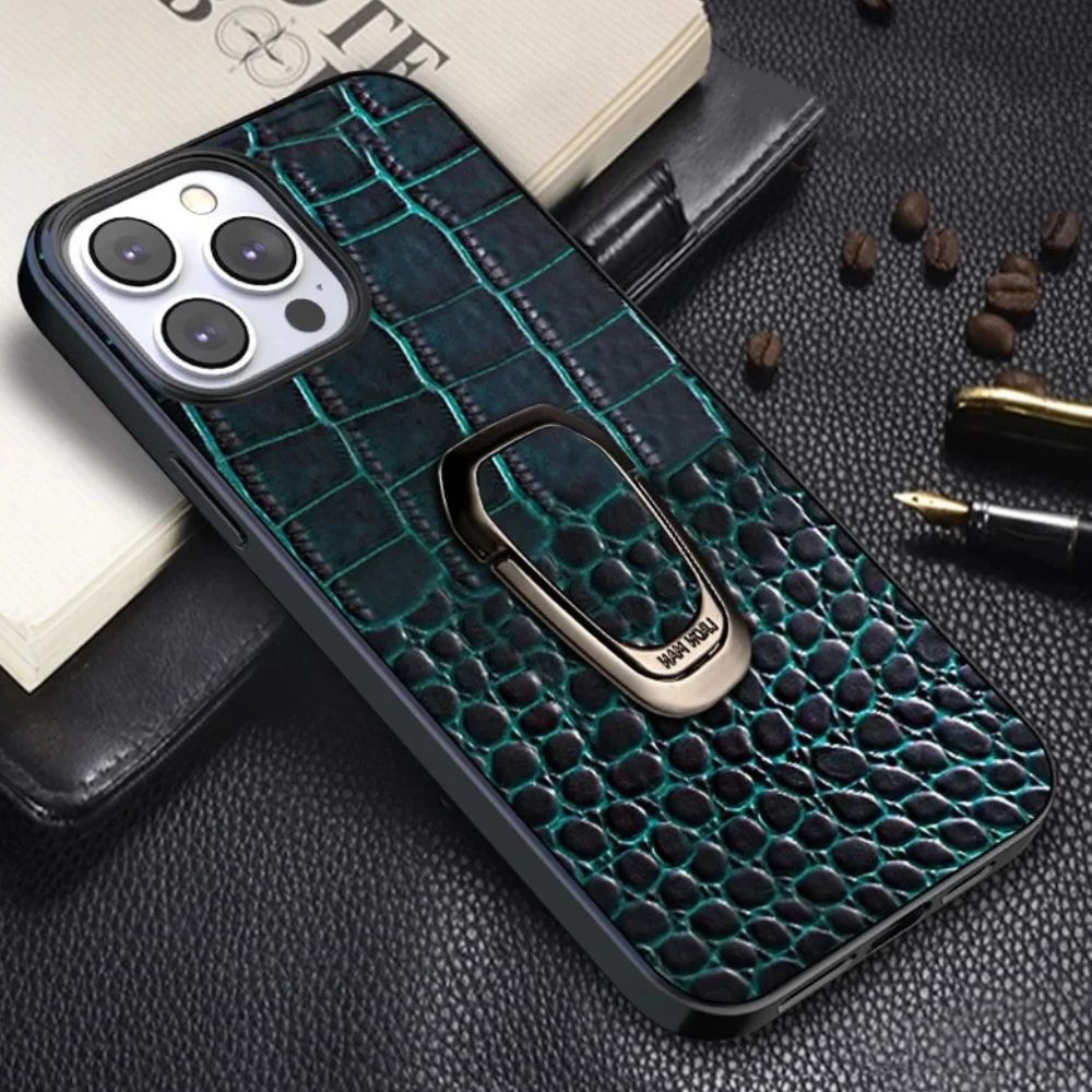 Adepto Leather iPhone Case With Ring - Astra Cases