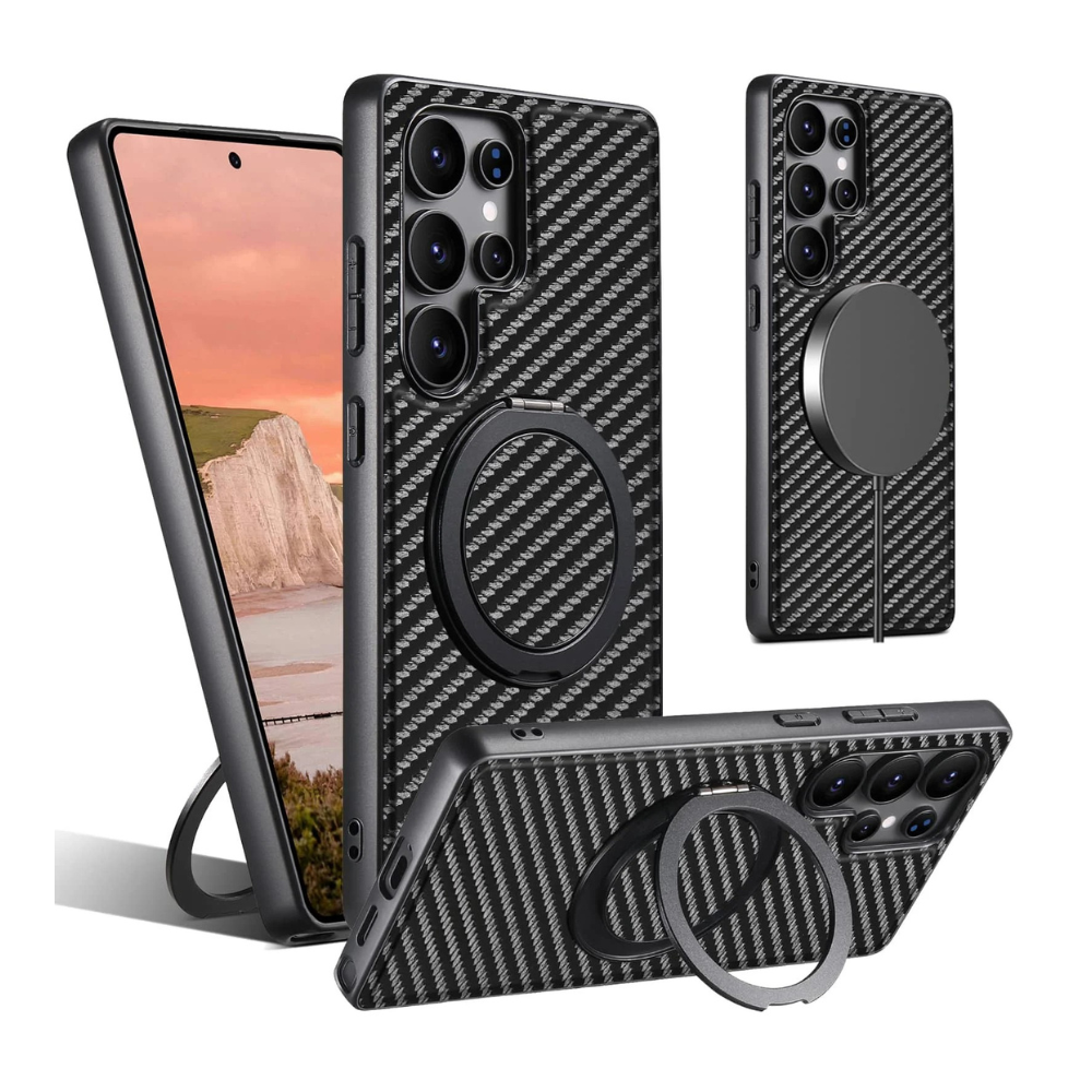 Frux Carbon Fiber Shockproof Galaxy Case With Kickstand