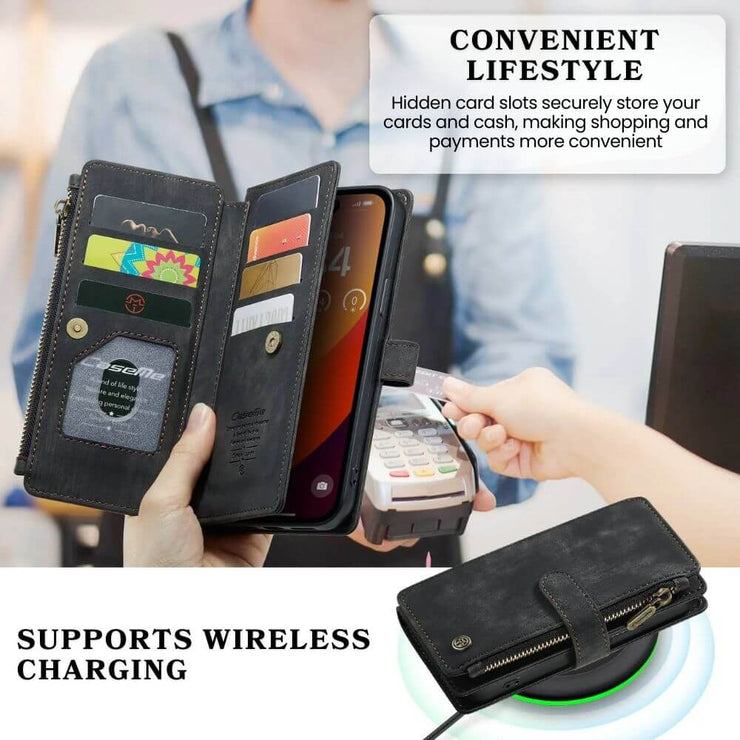 Saevio Magnetic Leather iPhone Case - Astra Cases