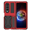 Heres Silicone Galaxy Z Fold 4 Case with Shockproof Metal Bumper and Kickstand