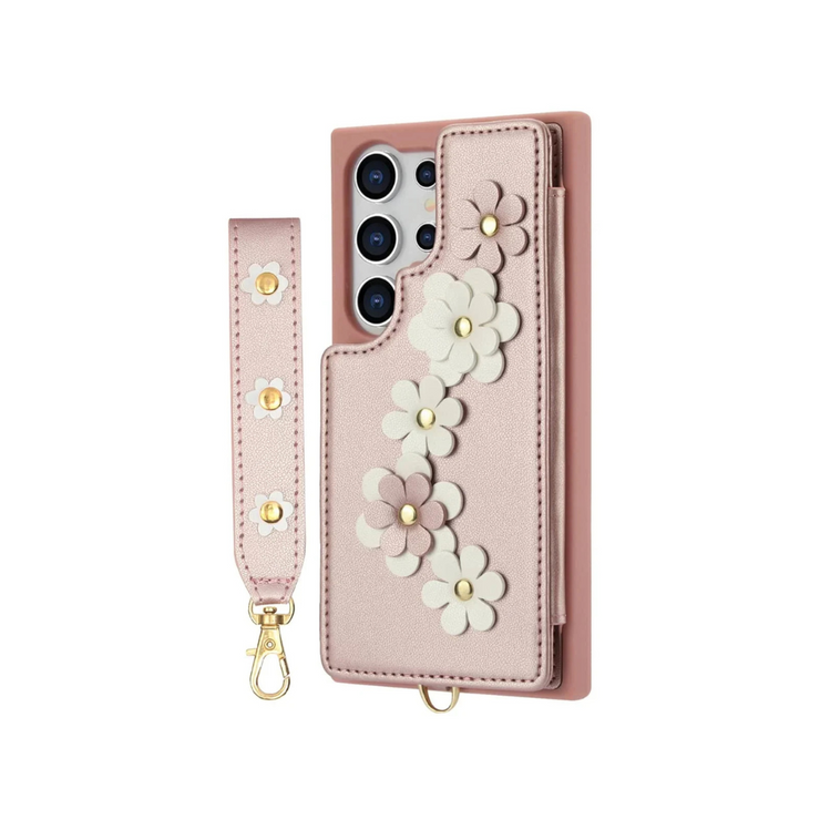 Verus Floral Design Detachable Wallet Galaxy Case