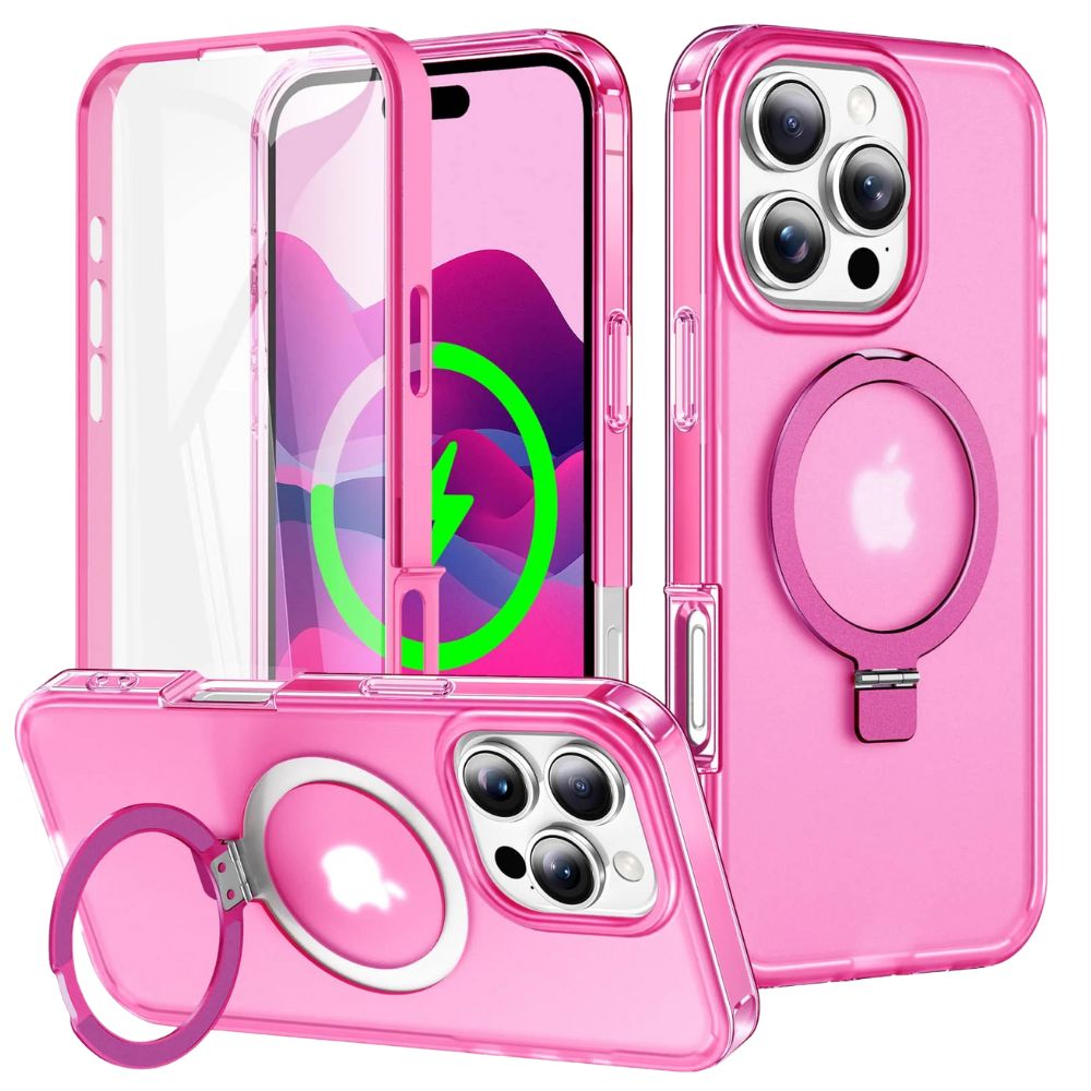 Dives Shockproof Matte iPhone Case With Screen Protector And Ring Holder