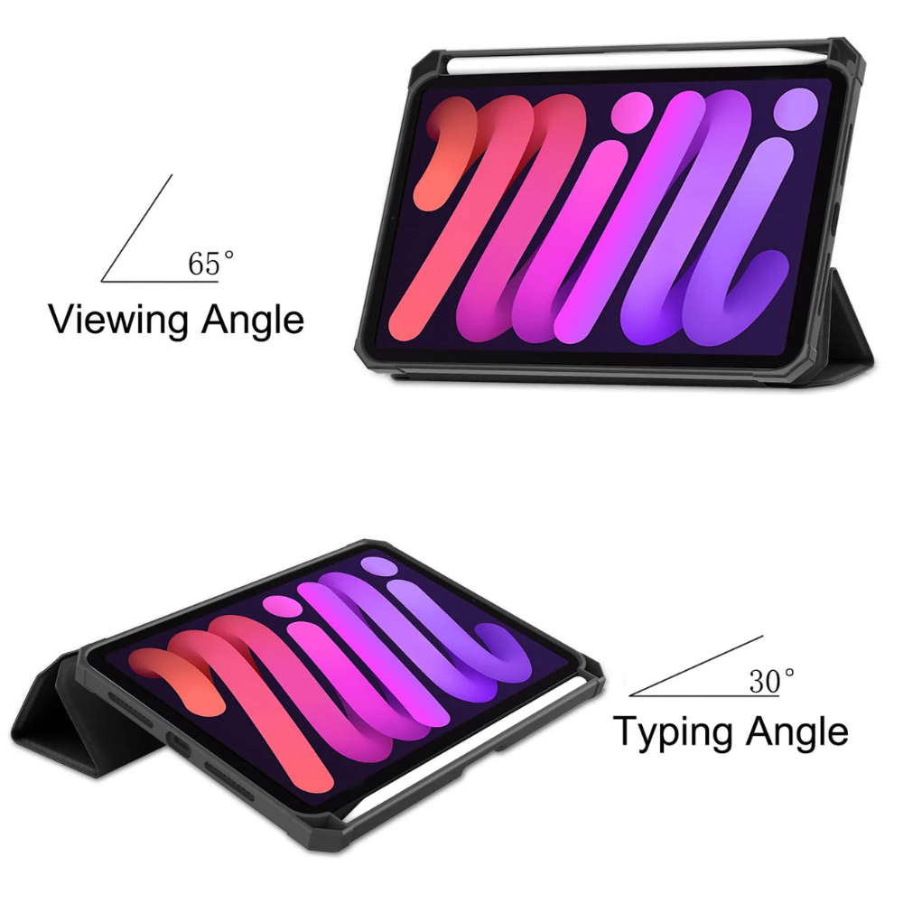 Instar Tri-Fold Shockproof Leather iPad Case With Pencil Holder
