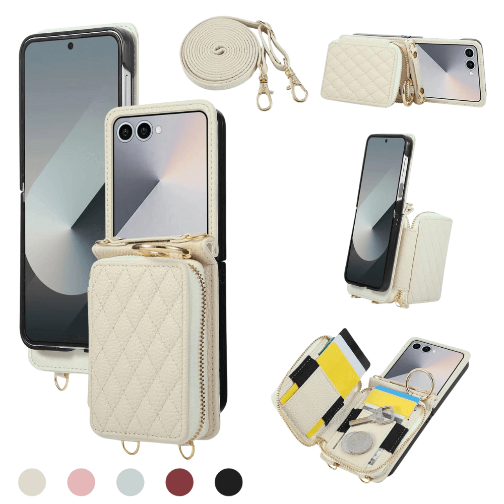 Taceo Crossbody Leather Wallet Case for Galaxy Z Flip - Astra Cases