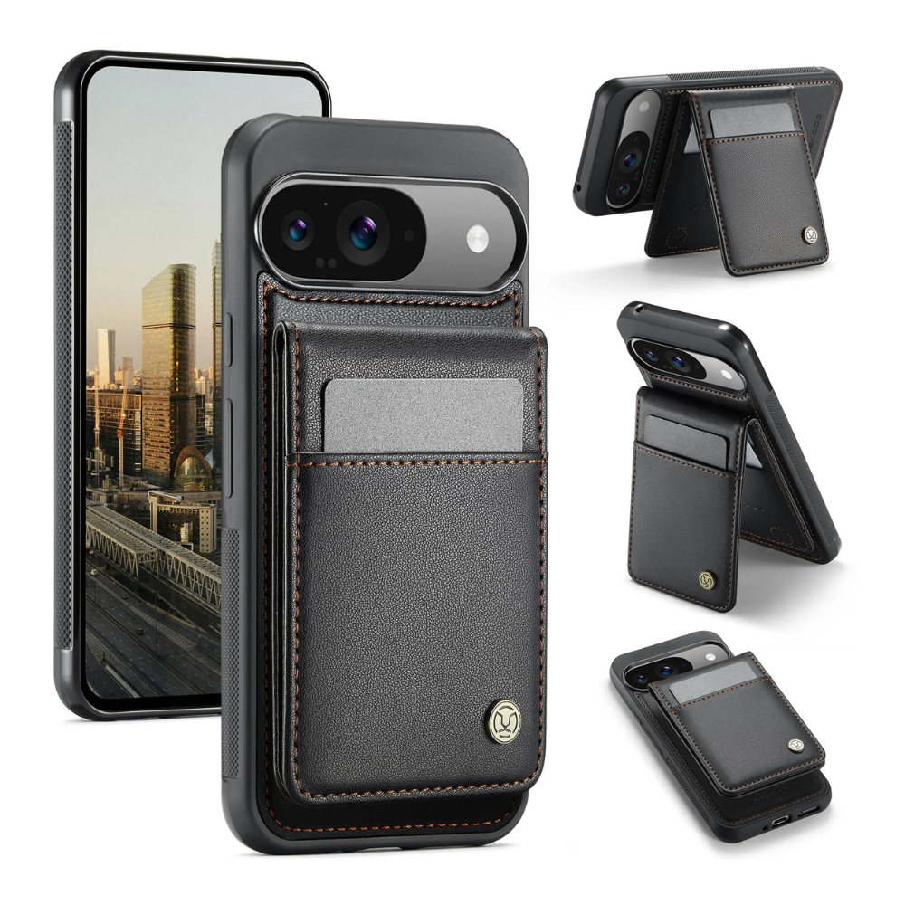 Fluo Magnetic Leather Wallet Case For Google Pixel